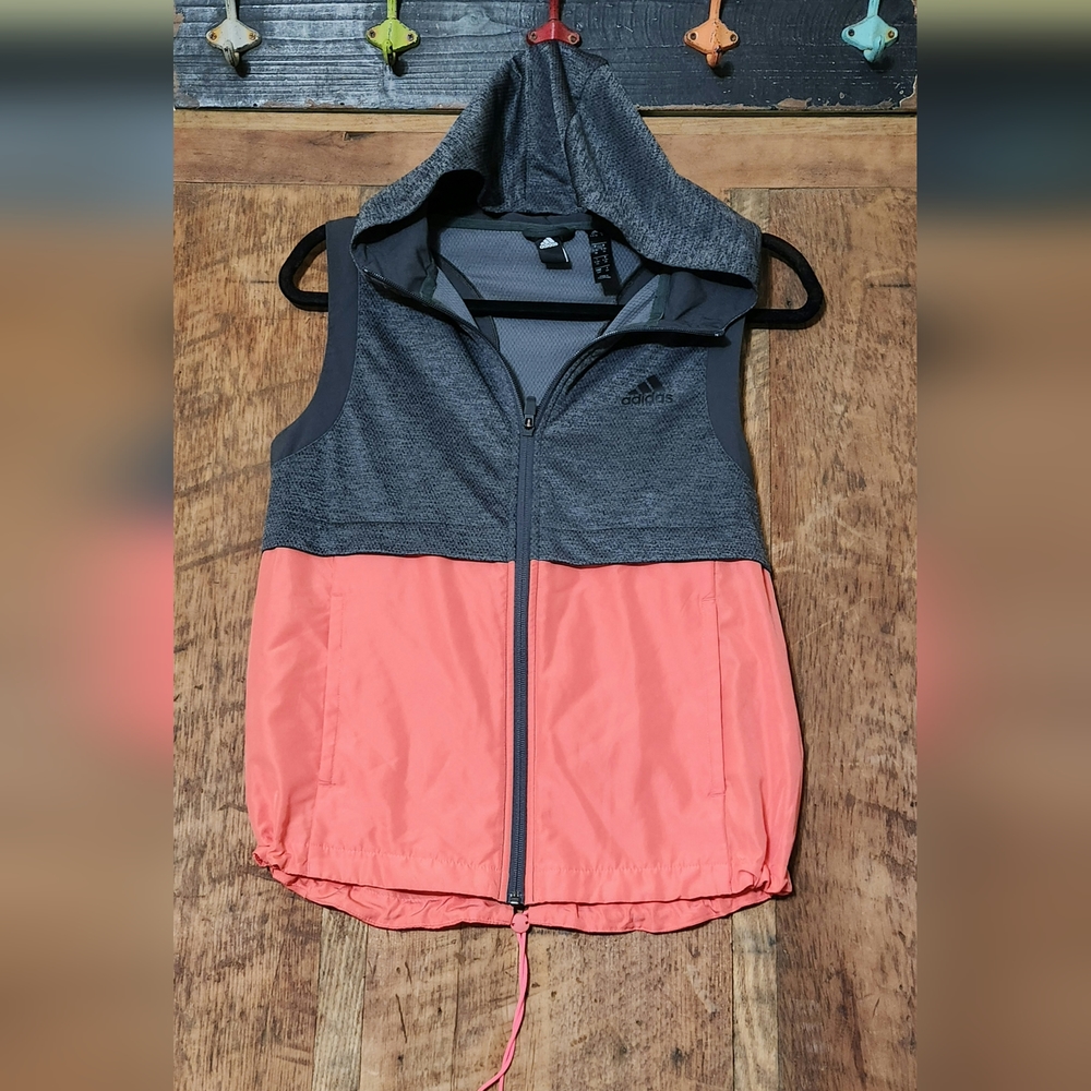 Adidas pink gray sleeveless active vest. Size small
